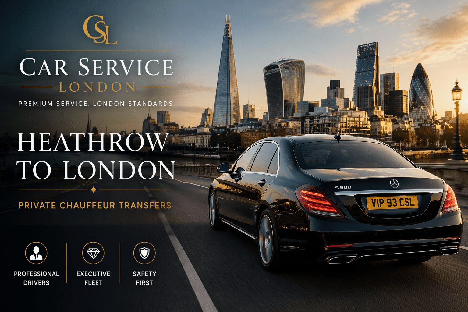 Heathrow to London S Class Mercedes