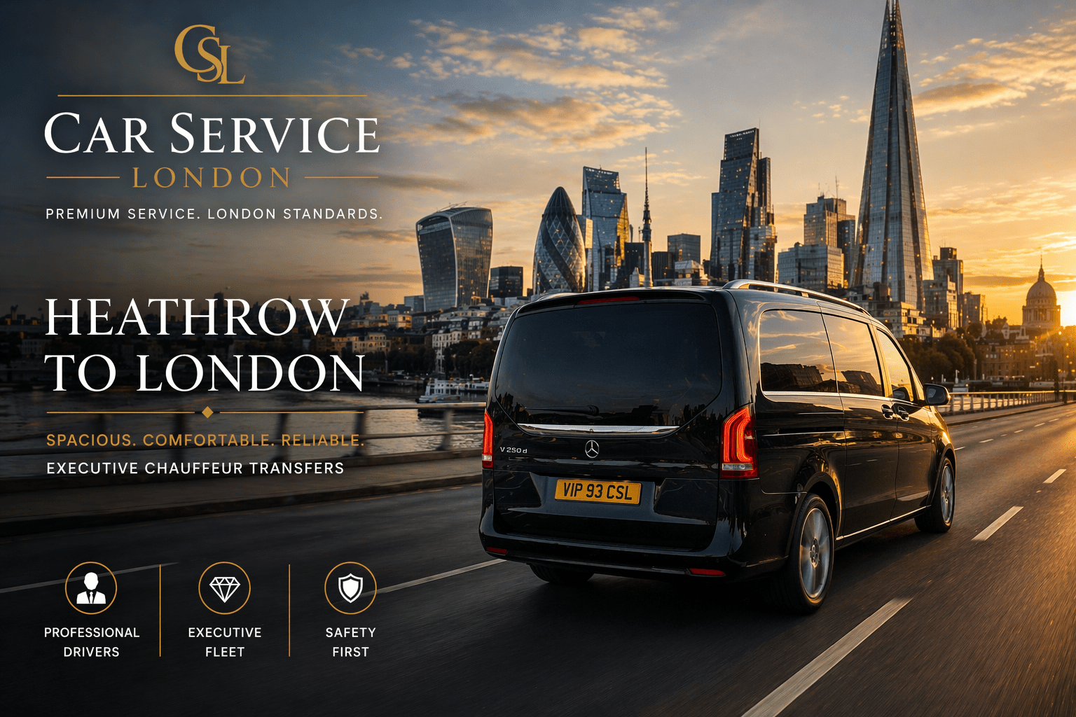 Heathrow to London V Class Mercedes