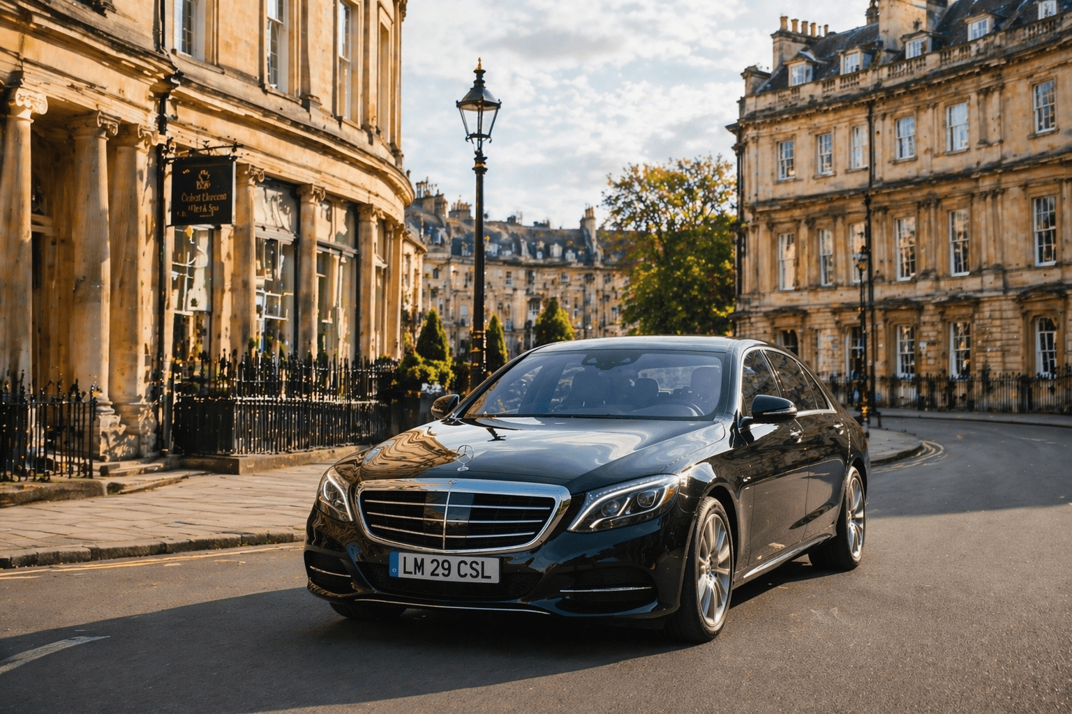 Mercedes chauffeur transfer from Heathrow Airport to Bath