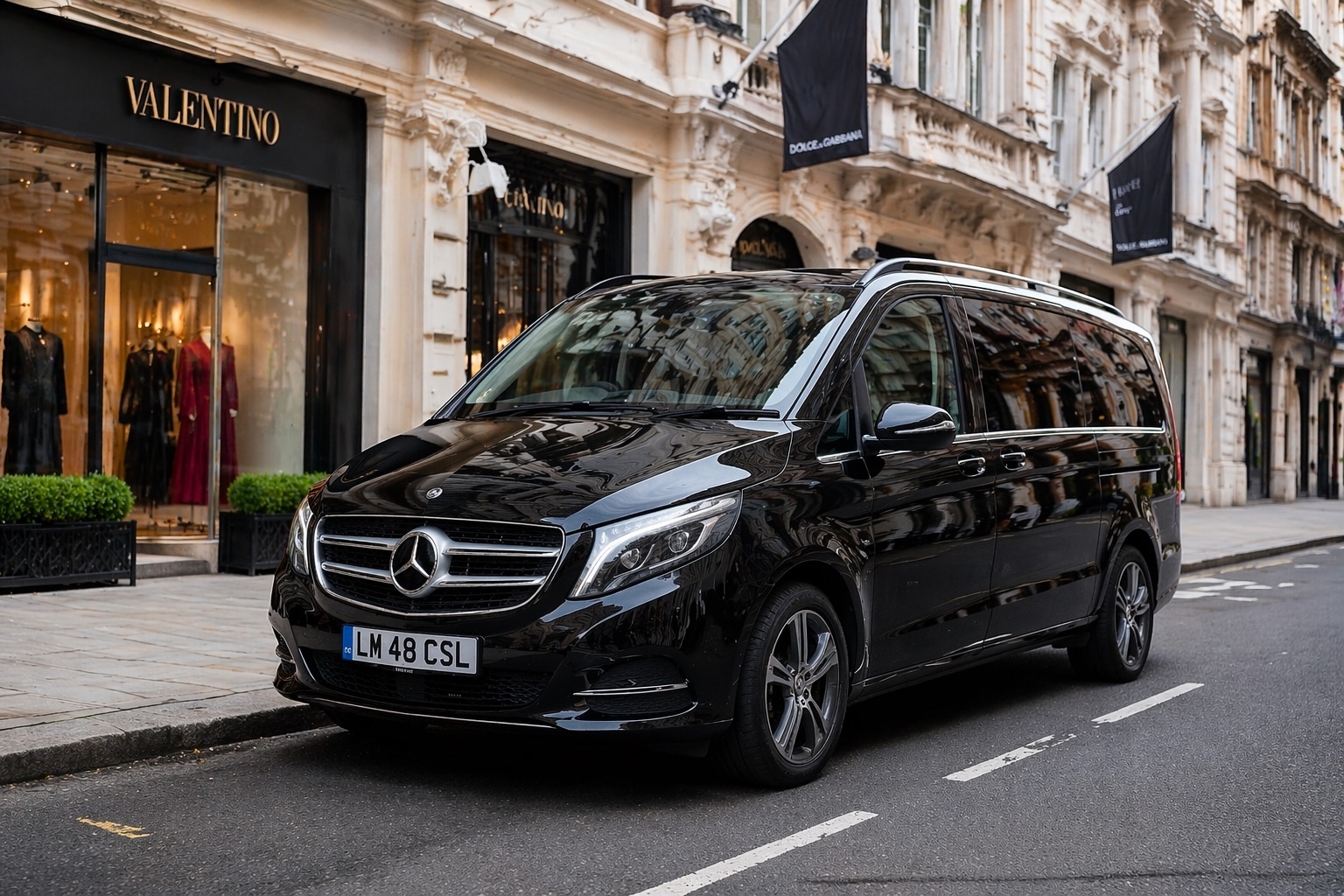 chauffeur driven by the hour shopping in London with Mercedes S Class