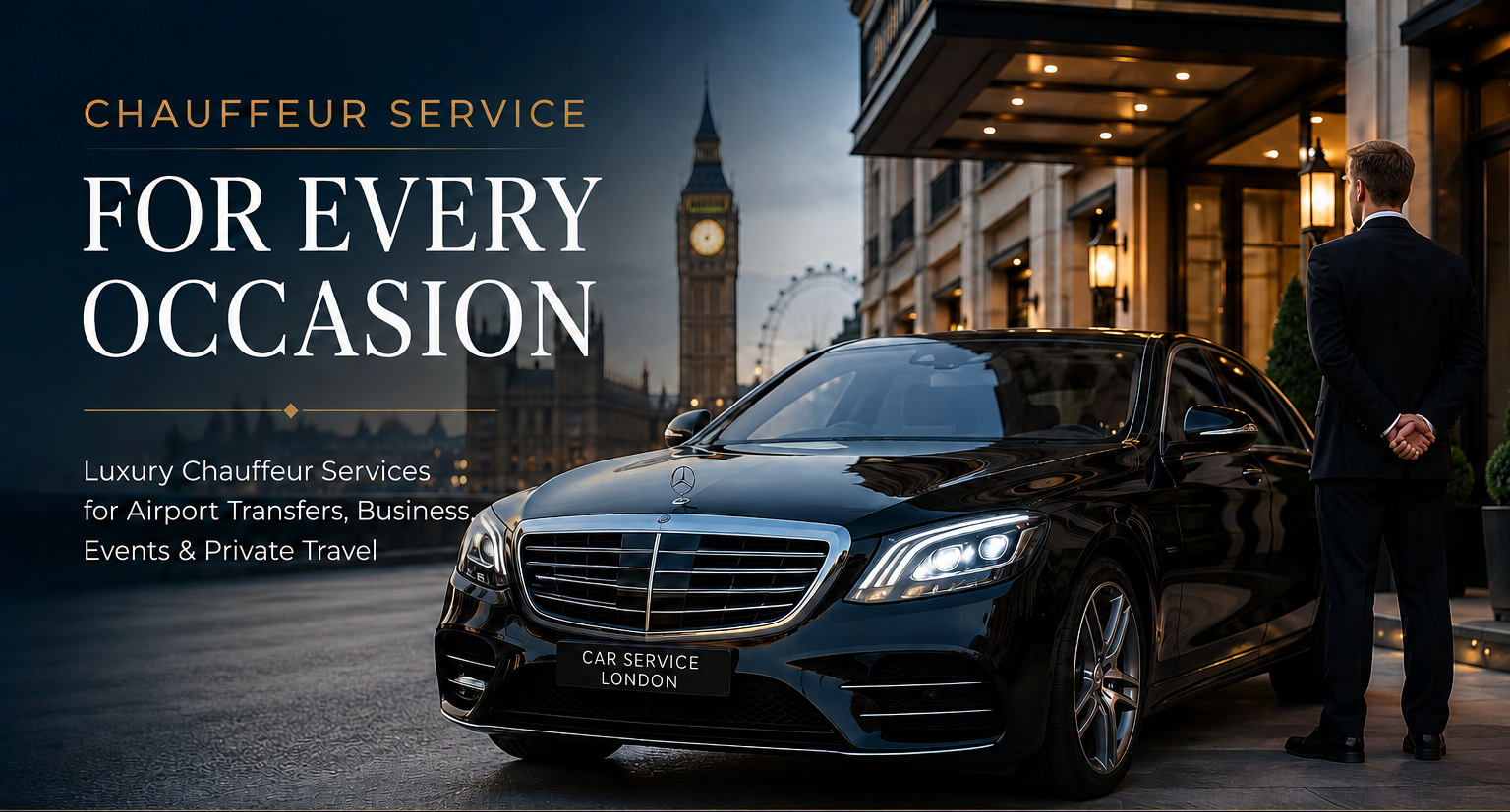Airport Chauffeur London Mercedes S Class at Heathrow Airport